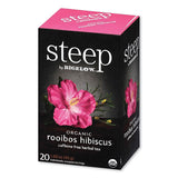 Steep Tea, Rooibos Hibiscus Herbal Tea, 0.08 Oz Tea Bag, 20-box
