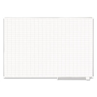 Gridded Magnetic Porcelain Planning Board, 1 X 2 Grid, 72 X 48, Aluminum Frame