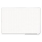 Gridded Magnetic Porcelain Planning Board, 1 X 2 Grid, 72 X 48, Aluminum Frame