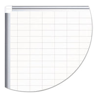Gridded Magnetic Porcelain Planning Board, 1 X 2 Grid, 72 X 48, Aluminum Frame