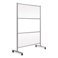 Protector Series Mobile Glass Panel Divider, 68.5 X 22 X 50, Clear-aluminum