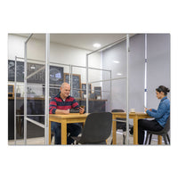 Protector Series Mobile Glass Panel Divider, 68.5 X 22 X 50, Clear-aluminum