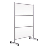 Protector Series Mobile Glass Panel Divider, 80.3 X 22 X 50, Clear-aluminum