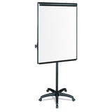 Silver Easy Clean Dry Erase Mobile Presentation Easel, 44" To 75-1-4" High