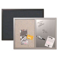 Designer Fabric Bulletin Board, 24x18, Gray Fabric-gray Frame