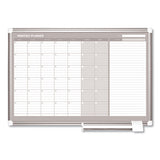 Monthly Planner, 36x24, Silver Frame