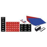 Grid Planning Board W- Accessories, 1 X 2 Grid, 36 X 24, White-silver