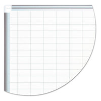 Grid Planning Board W- Accessories, 1 X 2 Grid, 36 X 24, White-silver