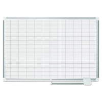 Grid Planning Board, 1 X 2 Grid, 36 X 24, White-silver