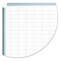 Grid Planning Board W- Accessories, 1 X 2 Grid, 48 X 36, White-silver