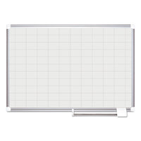 Grid Planning Board W- Accessories, 1 X 2 Grid, 48 X 36, White-silver