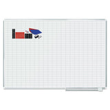 Grid Planning Board W- Accessories, 1 X 2 Grid, 72 X 48, White-silver