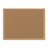 Value Cork Bulletin Board With Oak Frame, 24 X 36, Natural