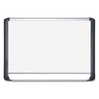 Lacquered Steel Magnetic Dry Erase Board, 48 X 72, Silver-black