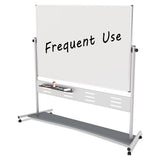 Magnetic Reversible Mobile Easel, 70 4-5w X 47 1-5h, 80"h, White-silver