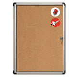 Slim-line Enclosed Cork Bulletin Board, 28 X 38, Aluminum Case