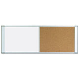 Combo Cubicle Workstation Dry Erase-cork Board, 36x18, Silver Frame