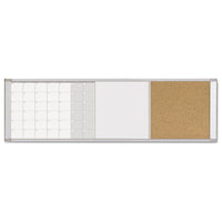 Magnetic Calendar Combo Board, 48 X 18, Aluminum Frame