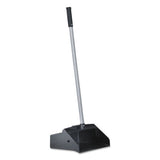 Lobby Dust Pan, Plastic-aluminum, 11 3-4" Wide, 34" Handle, Black-silver