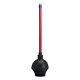 Toilet Plunger, 18" Plastic Handle W- 5 5-8" Dia Bowl, Red-black