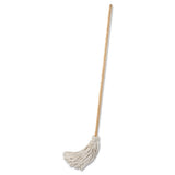 Deck Mop; 54" Wooden Handle, 24oz Cotton Fiber Head, 6-pack