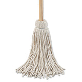 Deck Mop; 54" Wooden Handle, 24oz Cotton Fiber Head, 6-pack