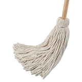 Deck Mop; 54" Wooden Handle, 24oz Cotton Fiber Head, 6-pack