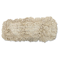 Industrial Dust Mop Head, Hygrade Cotton, 18w X 5d, White