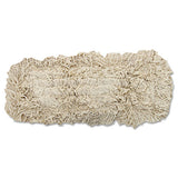 Industrial Dust Mop Head, Hygrade Cotton, 18w X 5d, White