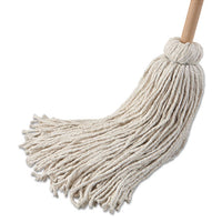 Deck Mop; 54" Wooden Handle, 32 Oz Cotton Fiber Head, 6-pack