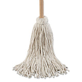 Deck Mop; 54" Wooden Handle, 32 Oz Cotton Fiber Head, 6-pack