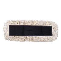 Disposable Cut End Dust Mop Head, Cotton-synthetic, 24w X 5d, White