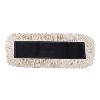 Disposable Dust Mop Head W-sewn Center Fringe, Cotton-synthetic, 36w X 5d, White