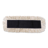 Disposable Dust Mop Head W-sewn Center Fringe, Cotton-synthetic, 36w X 5d, White