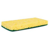 Scrubbing Sponge, Medium Duty, 3.6 X 6.1, 0.75" Thick, Yellow-green, Individually Wrapped, 20-carton