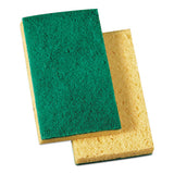 Scrubbing Sponge, Medium Duty, 3.6 X 6.1, 0.75" Thick, Yellow-green, Individually Wrapped, 20-carton