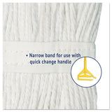 Cut-end Wet Mop Head, Cotton, #16, White, 12-carton