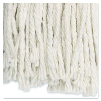 Cut-end Wet Mop Head, Cotton, #16, White, 12-carton