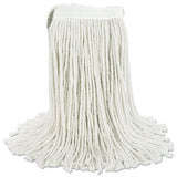 Cut-end Wet Mop Head, Cotton, White, #20, 12-carton