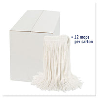 Cut-end Wet Mop Head, Rayon, No. 20, White, 12-carton