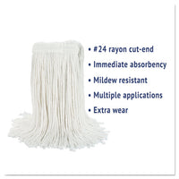 Cut-end Wet Mop Head, Rayon, No. 24, White