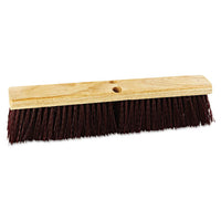 Floor Brush Head, 18" Wide, Maroon, Heavy Duty, Polypropylene Bristles