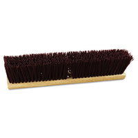 Floor Brush Head, 18" Wide, Maroon, Heavy Duty, Polypropylene Bristles