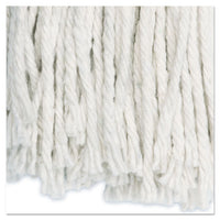 Premium Cut-end Wet Mop Heads, Cotton, 24oz, White, 12-carton