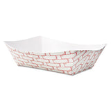 Paper Food Baskets, 3lb Capacity, Red-white, 500-carton