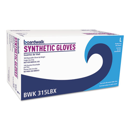 Powder-free Synthetic Vinyl Gloves, Large, Cream, 4 Mil, 1000-carton