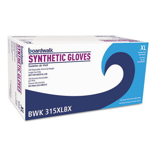 Powder-free Synthetic Vinyl Gloves, X-large, Cream, 4 Mil, 100-box