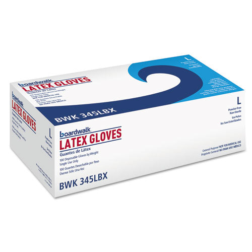 General-purpose Latex Gloves, Powder-free, 4.4 Mil, Large, Natural, 100-box