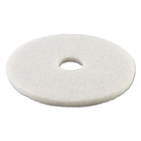 Polishing Floor Pads, 12" Diameter, White, 5-carton