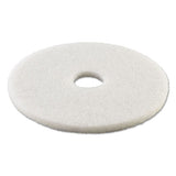 Polishing Floor Pads, 12" Diameter, White, 5-carton